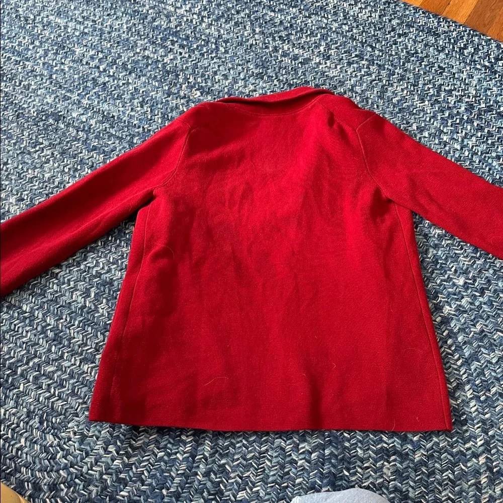 Quince 100% Organic Cotton Knit Blazer Open Front, red - Picture 5 of 6